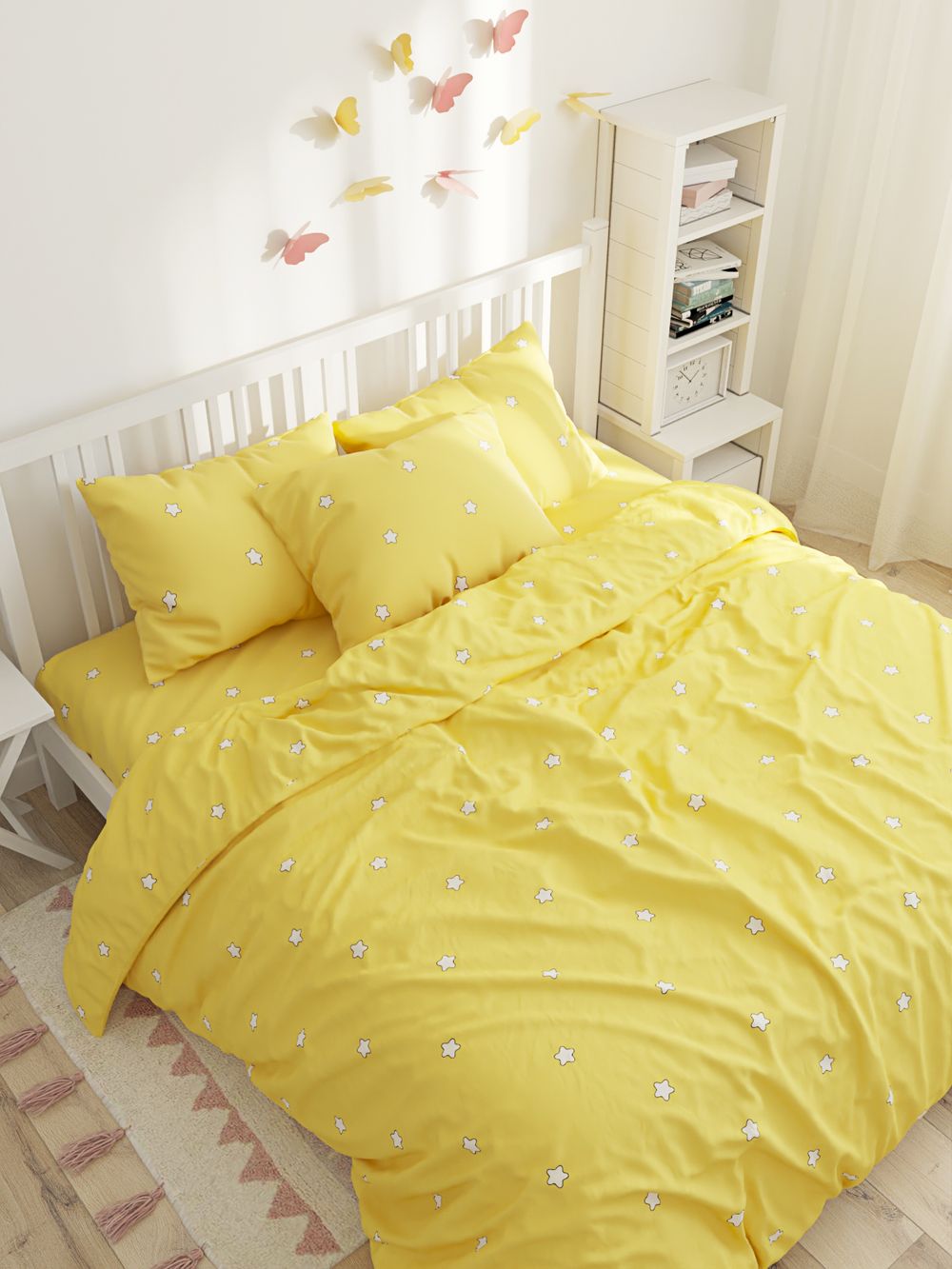 Простынь на резинке Сказка "Летние звезды" 160х200 см, перкаль