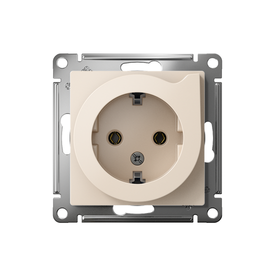 Розетка 1-м СП AtlasDesign 16А IP20 с заземл. защ. шторки с выталк. вилки механизм беж. SE ATN000247