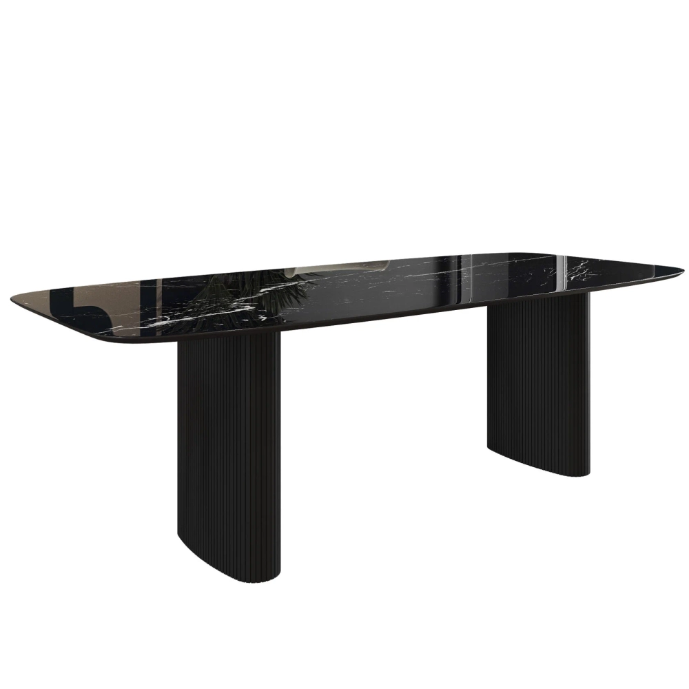 Стол обеденный Nolan 200, керамика глянцевая / две опоры овал