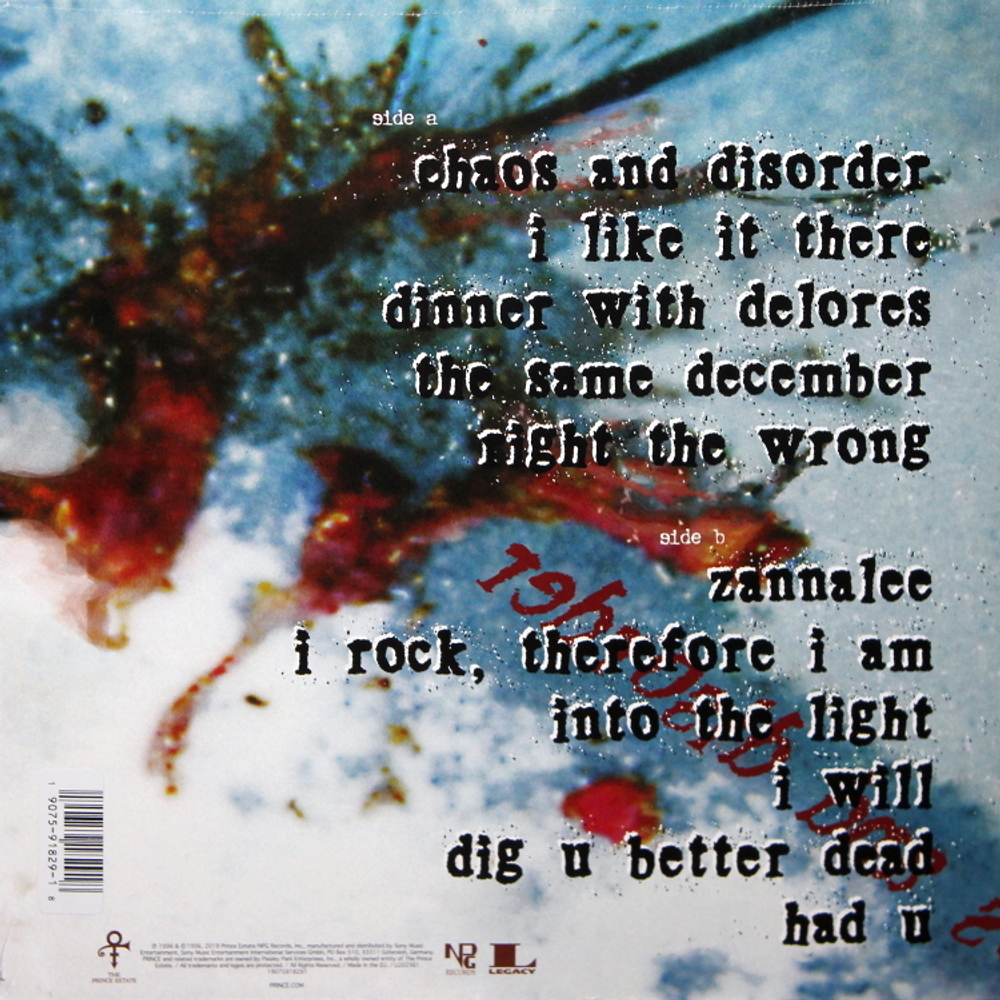 Prince / Chaos And Disorder (Limited Edition)(Coloured Vinyl)(LP)