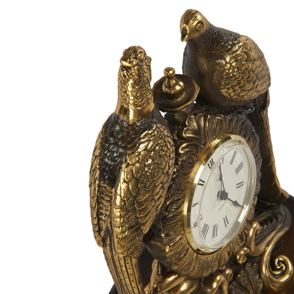 Часы настольные Павлины Бронза