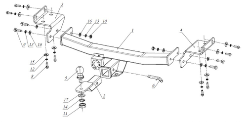 Фаркоп Бизон на Kia Sportage FA 1006-E (с 2010 по 2016 г.в.) (паспорт и сертификат в комплекте)(без электрики)