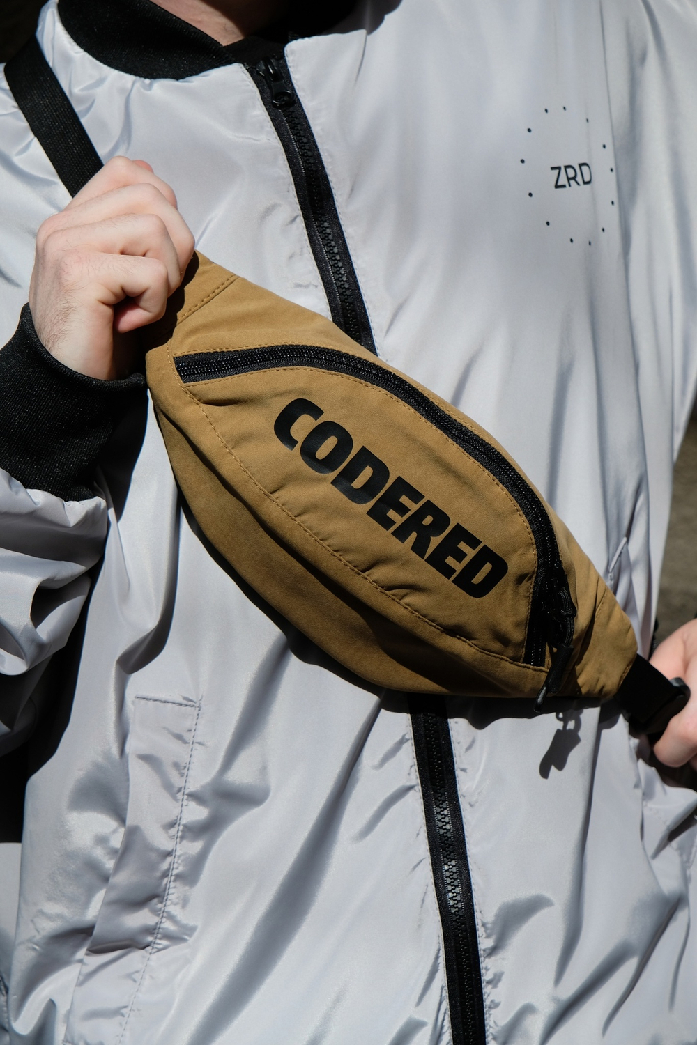 Поясная сумка CODERED Hip Bag Хаки Темный микрофибра / черный принт CODERED