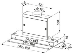 Встраиваемая вытяжка Franke FMPOS 608 BI X 110.0392.877