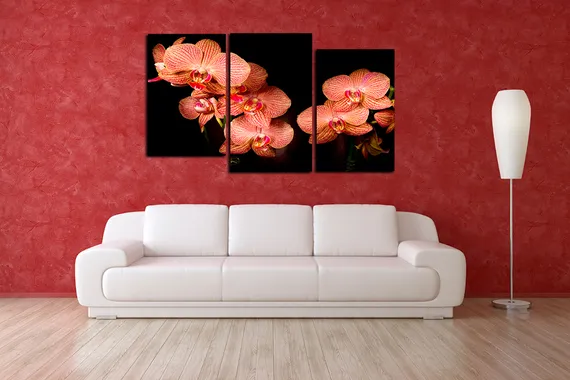 Модульная картина "Ночные цветы"