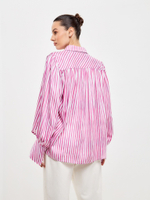 Блуза вискозная в розовую полоску