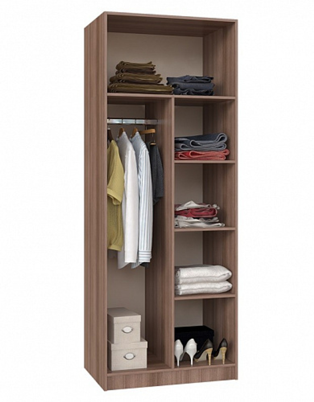 Шкаф 2-х створчатый с перегородкой BTS, венге