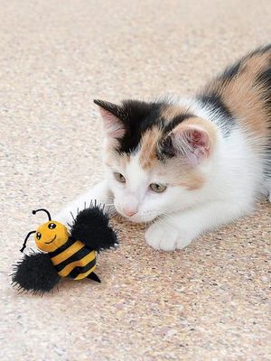 Игрушка для кошек KONG Better Buzz Пчела, хрустит, с кошачьей мятой