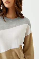 22780 Джемпер женский (бежевый/белый./св.серый)