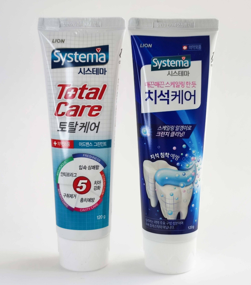 Зубная паста LION SYSTEMA набор Tartar plus care,Total Tpgreenmint 2шт по120г