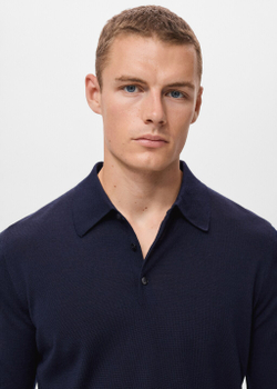 Свитер-поло из 100% мериносовой шерсти