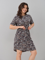 Платье Пв-137/черный-бежабстракция