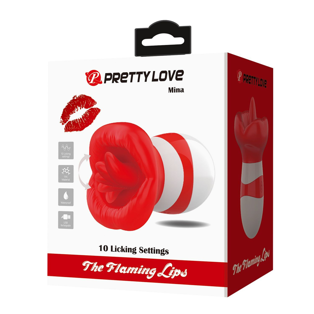 Клиторальный стимулятор Pretty Love Mina – имитация ласк языком, USB