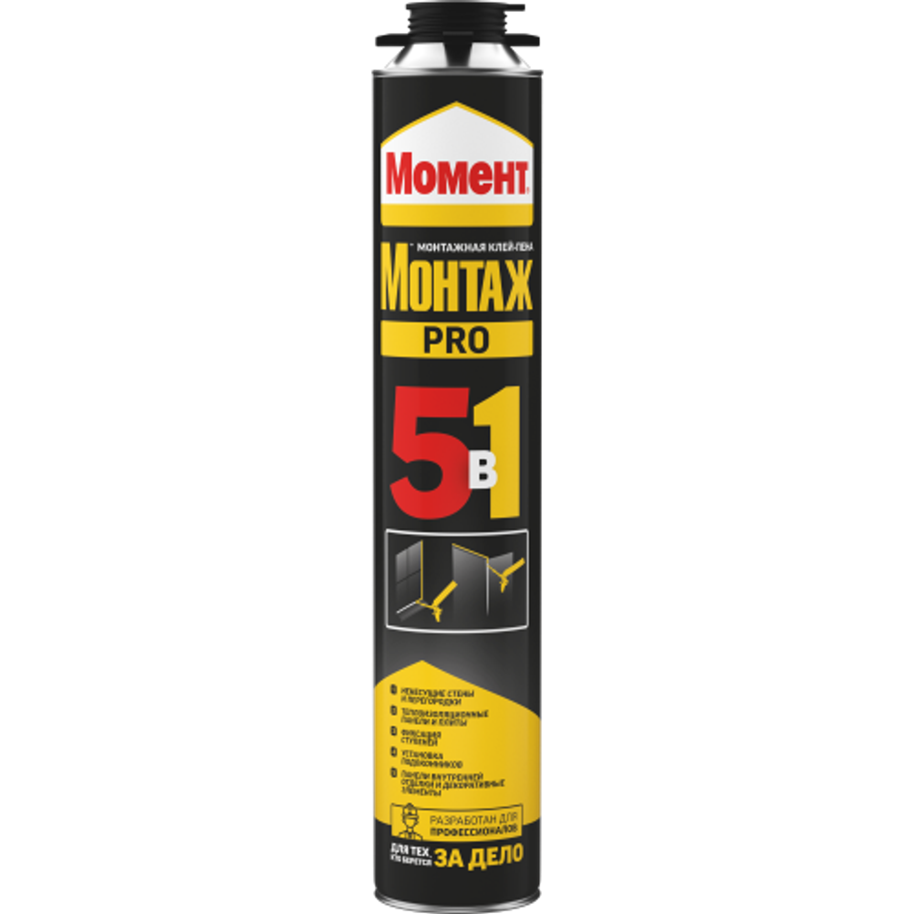 Пена монтажная Момент Монтаж 3003646 Монтаж клей-пена 5в1 профессиональная 750 мл. | Момент