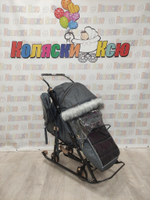 Санки-коляски Galaxy Snow Glory Gloss серый