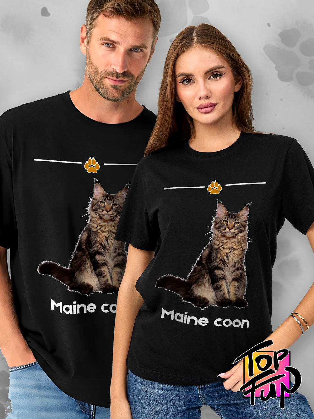 Футболка с котом мейн-кун