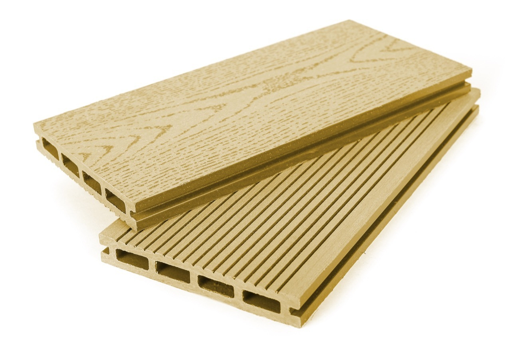 Террасная доска пустотелая 140 х 22 мм Золото 3D WOOD