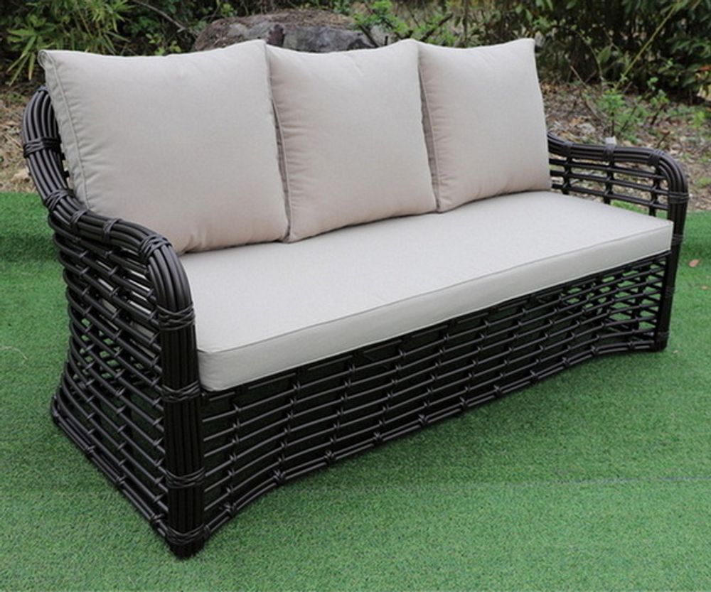 "Ницца" диван из искусственного ротанга трехместный, цвет бронзовый