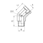 Штуцер FSC45 BSP 3/8 - BSPT 3/8
