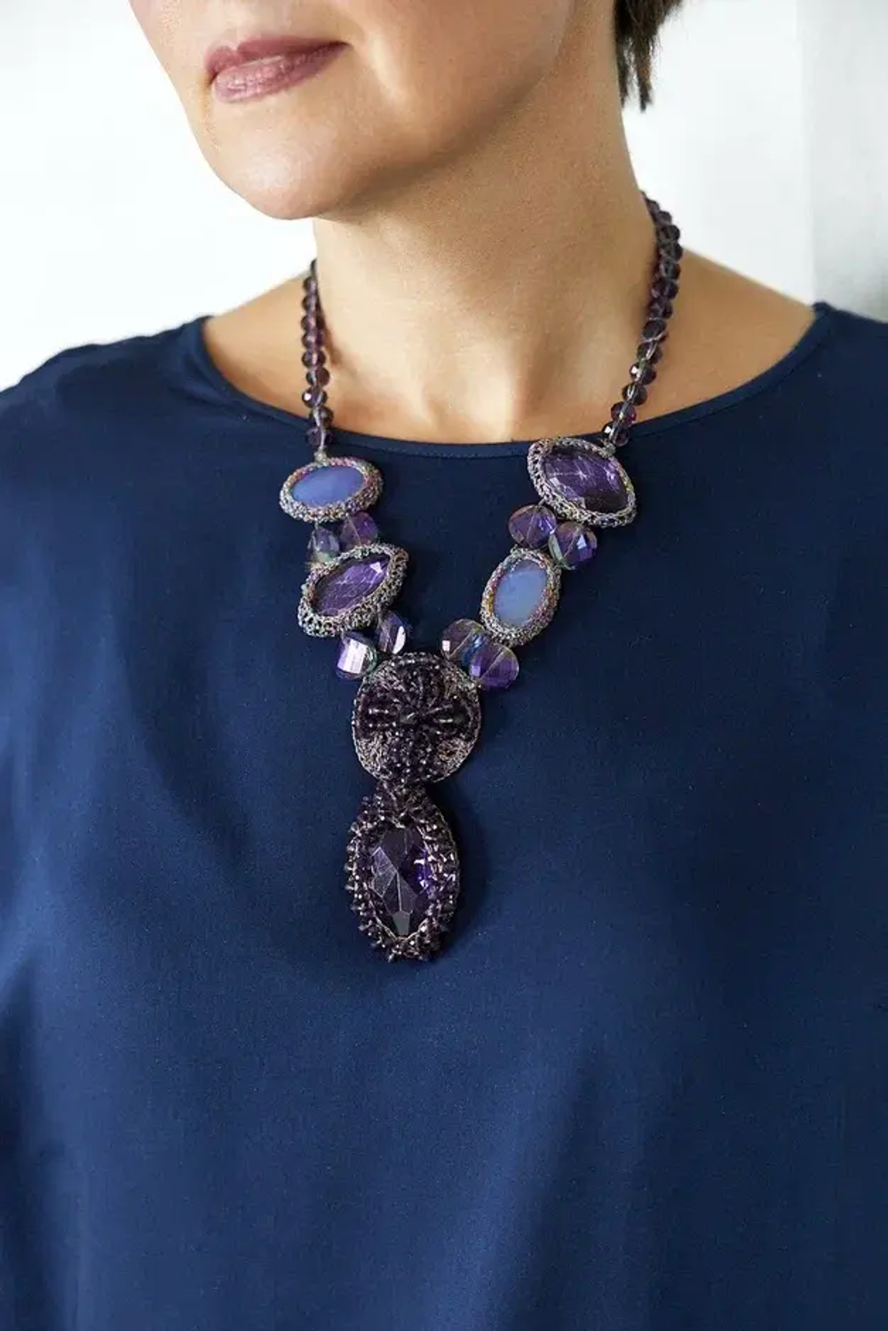 Колье блеск "Агат фиолетовый"   2149088