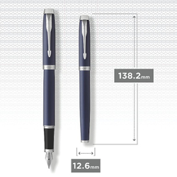 Перьевая ручка Parker IM Metal Matte Blue CT, перо: F, цвет чернил: blue, в подарочной упаковке.