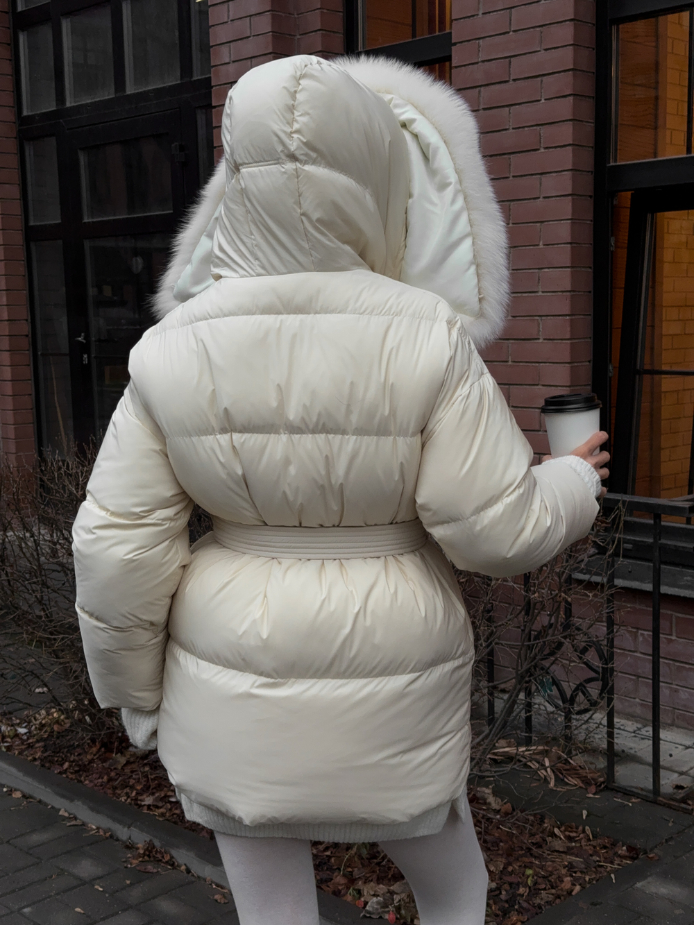 Пуховик Fresh мини молочный