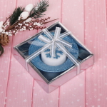 Свеча новогодняя «Снежинка» 10,5*10,5*3 см, голубой