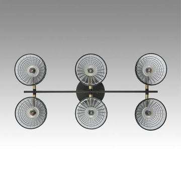 8044/6C MODERNI LN25 186 черный, латунь/дымчатый металл/стекло Люстра потолочная Е14 6*40W 220V ANRIYA