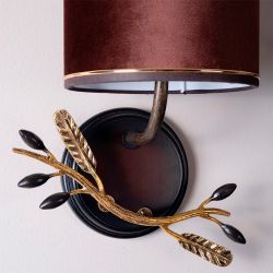 Бра настенный светильник Oliva Branch (Олива Бранч) Каштан левое