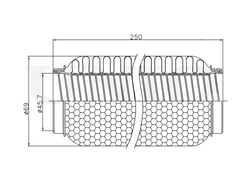 Гофра глушителя 45x250 мм WireFlex UNIO EXP-45250W