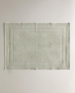 ZARA HOME КОВРИК ДЛЯ ВАННОЙ ИЗ ХЛОПКА С АНТИСКОЛЬЗЯЩЕЙ ПОВЕРХНОСТЬЮ, ЗЕЛЕНЫЙ