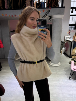 Манишка меховая бежевый