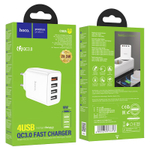Сетевой адаптер питания HOCO C102A 4USB QC 3.0 (белый)