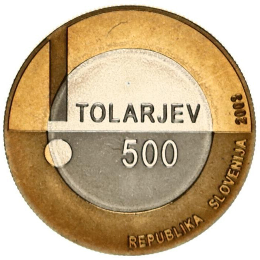 СЛОВЕНИЯ, 2003, 500 ТОЛАРОВ [БИМЕТАЛЛ]
