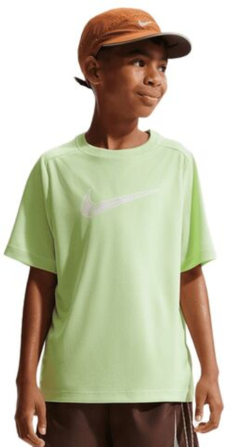 Футболка для мальчика теннисная Nike Boys Dri-FIT Multi Short Sleeve - light liquid lime/white