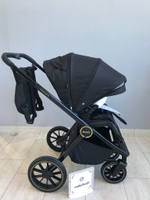 Коляска детская Peppy Monaco 2 в 1 Royal black (черный), рама черный глянец