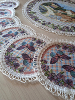 Набор гобеленовых салфеток Прованс (1 шт 30х40 + 6 шт D 15)