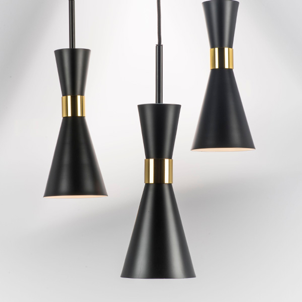 816017 Люстра DUMO 1х40W E14 ЧЕРНЫЙ МАТОВЫЙ/ЗОЛОТО