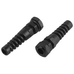 Кабельный ввод сальник ЭРА NO-224-249 с гибким отводом PGR 7 (d отв.12.5 мм / d провод.3-6.5 мм) IP54 (упаковка 10 штук) | Кабельные вводы (сальники)