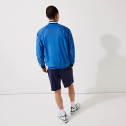Куртка теннисная Lacoste Men’s SPORT Light Water-Resistant Teddy Jacket - blue/white/black - Blue