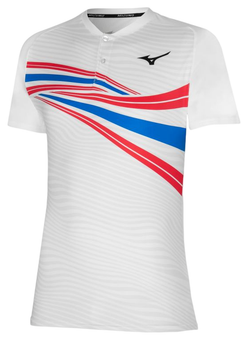 Мужское теннисное поло Mizuno AW22 Shadow Polo - белый