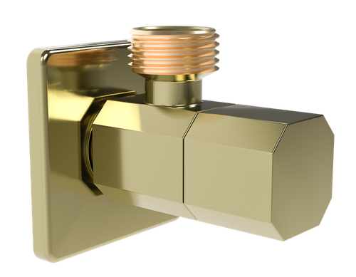 Кран угловой 8-гран. 1/2 х 1/2  (Мат. Золото)  ViEiR  (120/1шт)