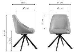 Стул на металлокаркасе Окленд крутящийся латте / черный
