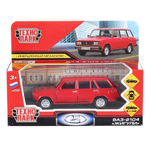 Модель ин. мет. "Жигули ВАЗ-2104" 12см, открыв. двери, багажн. красный, коробка 2104-12-RD (Технопарк)