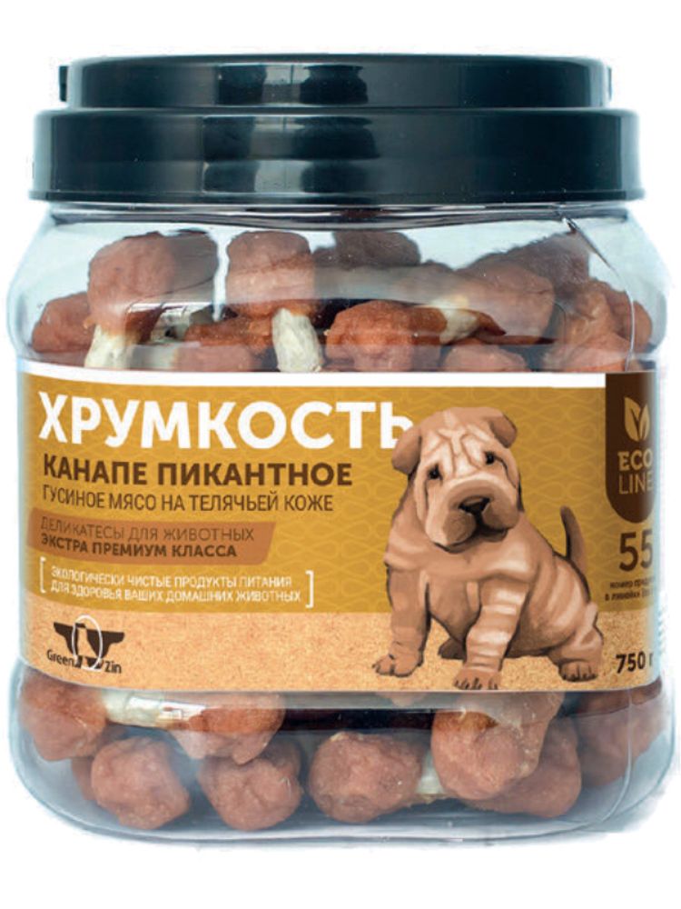 Лакомство GREEN QZIN &quot;Хрумкость 2&quot; для собак, сушеные гантельки с уткой, 750 гр