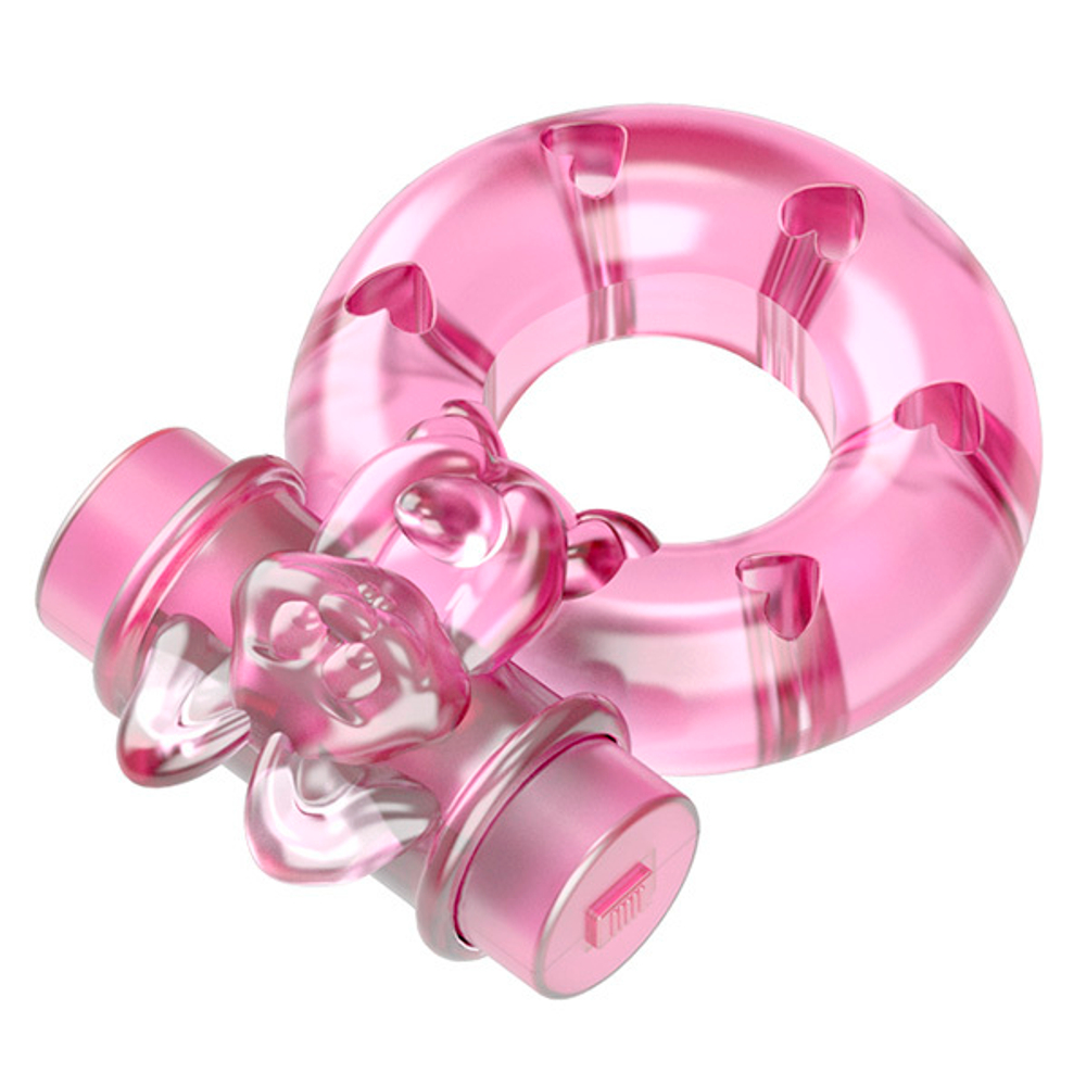 Розовое эрекционное виброкольцо 3,5х5см Baile Pink Rabbit Cock Rings BI-010082A