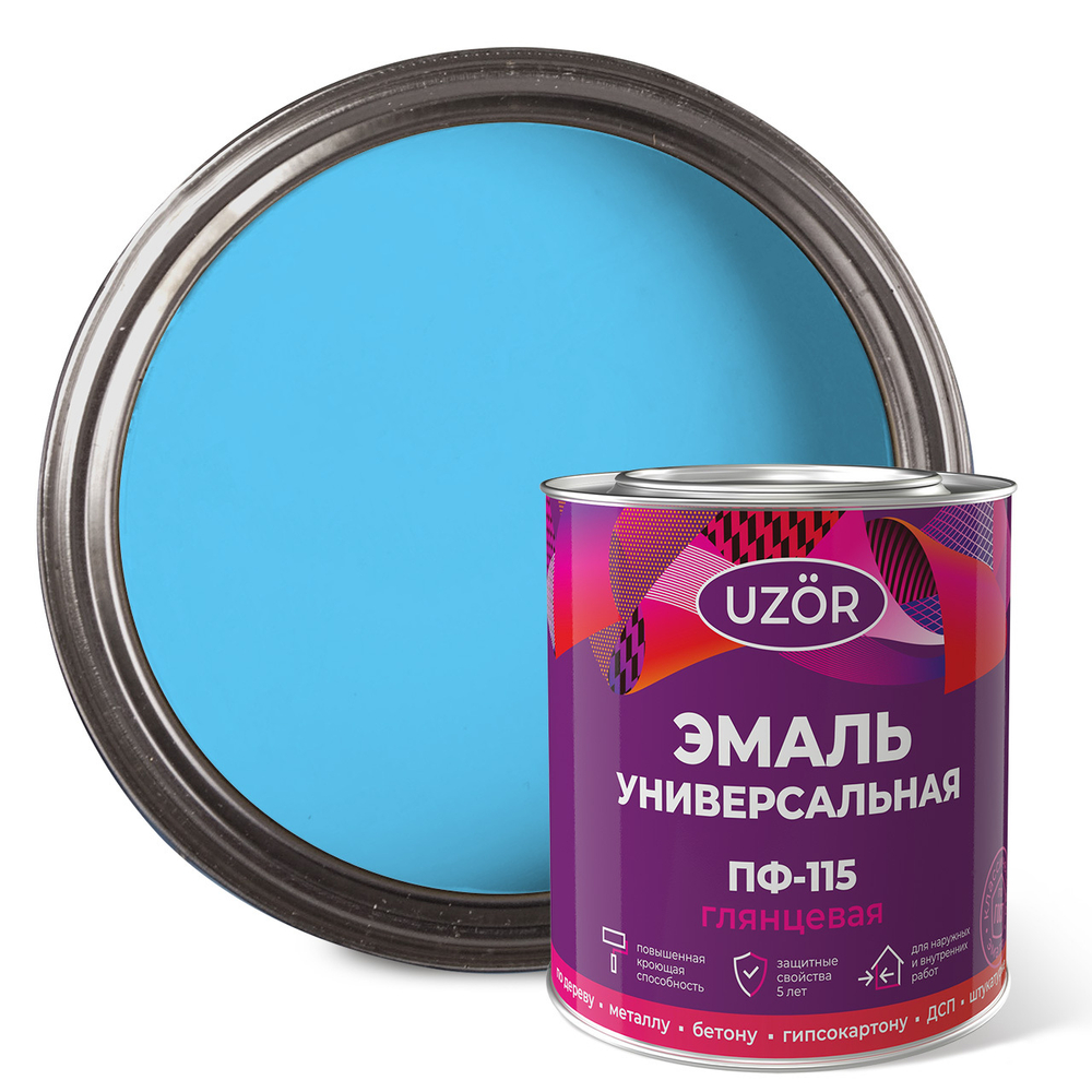 УЗОР  Эмаль ПФ-115 Светло-голубая 2,7кг ГОСТ 6465-76 (Сайвер)