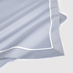 Постельное белье cемейное Сlaire&Caroll George серо-голубое с белым кантом