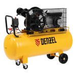 Компрессор воздушный BCV2200/100, ременный привод, 2.2 кВт, 100 литров, 370 л/мин Denzel