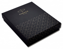 Подарочный набор Parker Sonnet с перьевой ручкой и футляром для карточек  Black GT, перо: M, цвет чернил: black, в подарочной упаковке